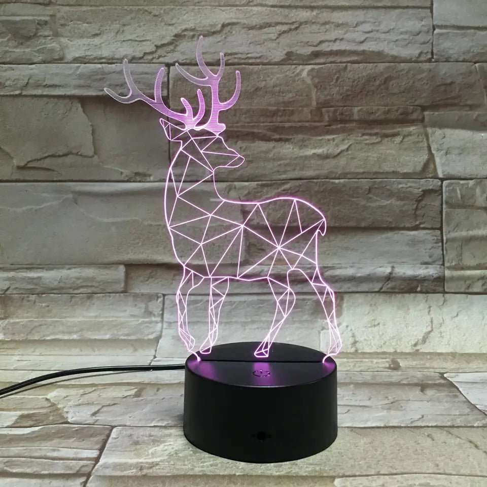 3D Illusion Deer Led Lamp 3D Illusion Led lamp- #Royalkart#3D Illusion Led lamp