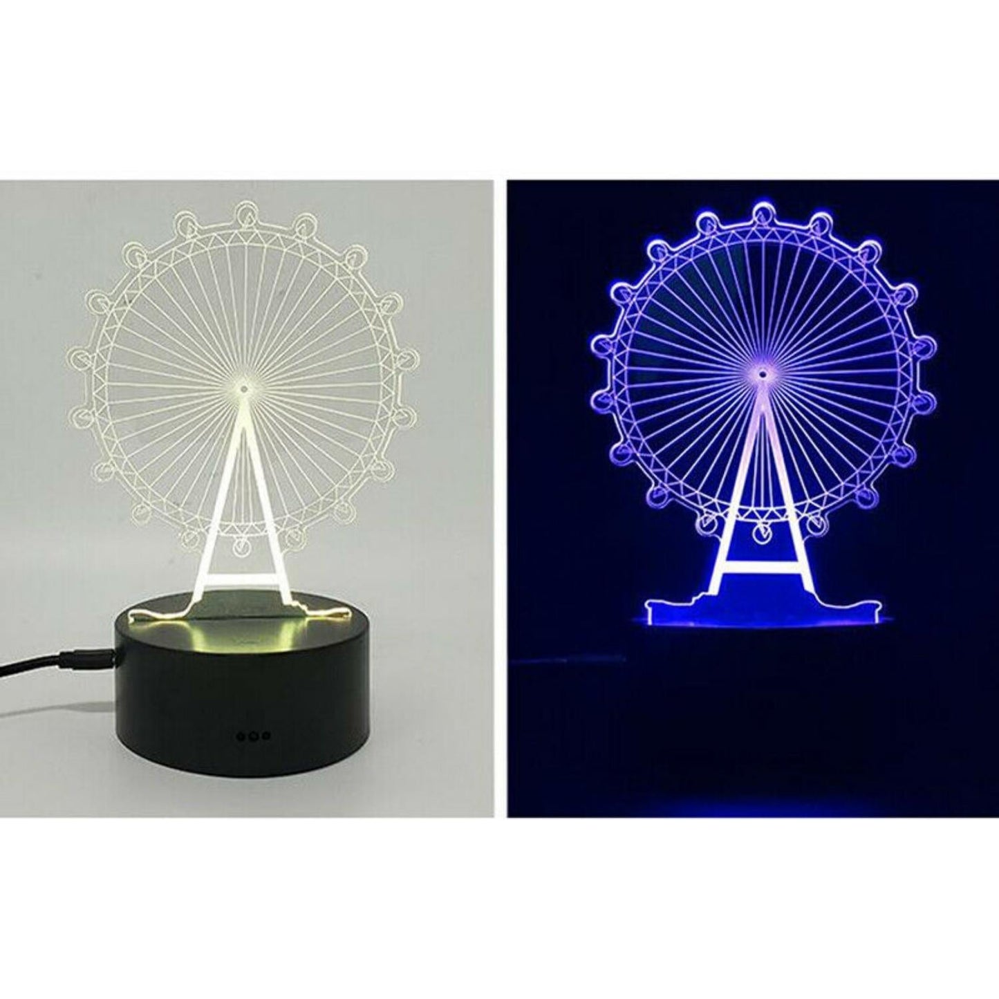 3D Illusion Ferris Wheel Led Lamp 3D Illusion Led lamp- #Royalkart#3d illusion lamp