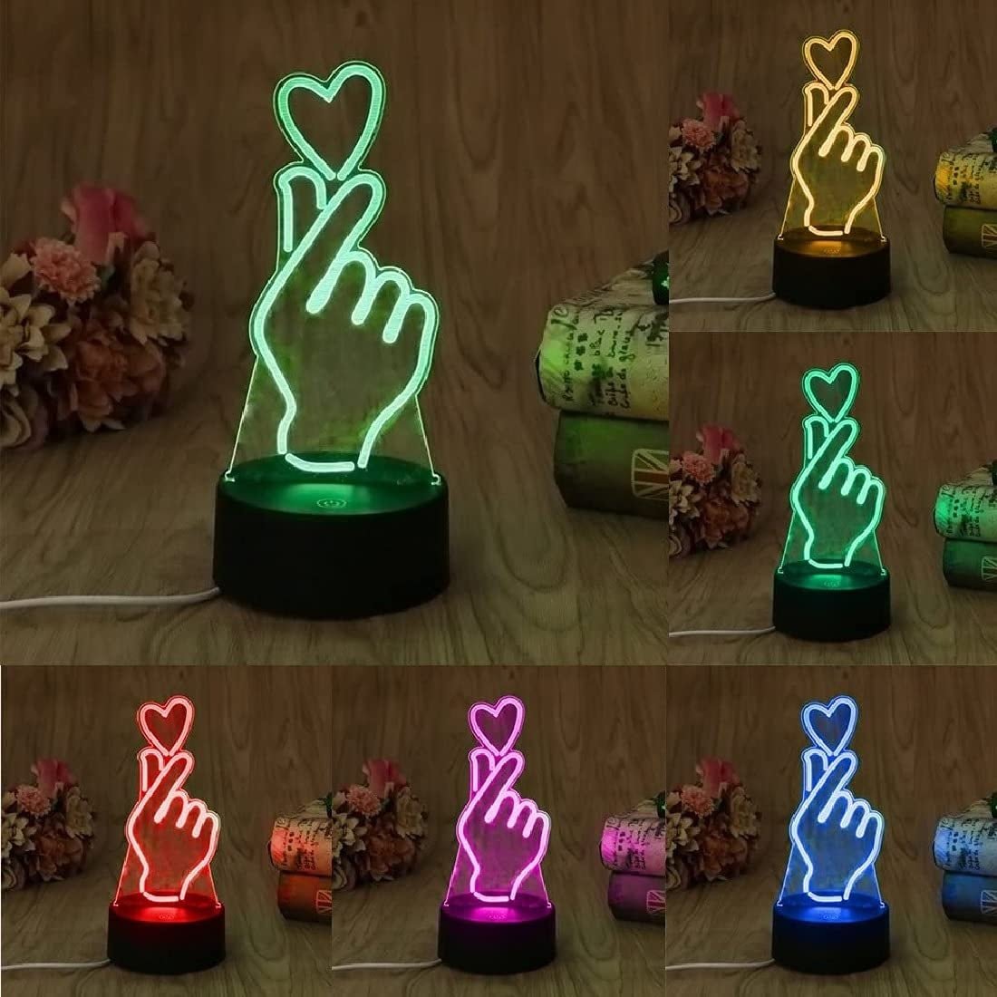 3D Illusion Korean Love Led Lamp 3D Illusion Led lamp- #Royalkart#3D Illusion Led lamp