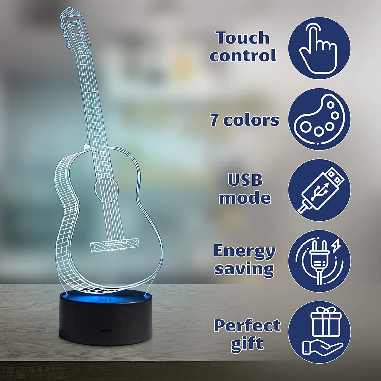 3D Illusion LED Guitar Lamp 3D Illusion Led lamp- #Royalkart#3D Illusion Led lamp