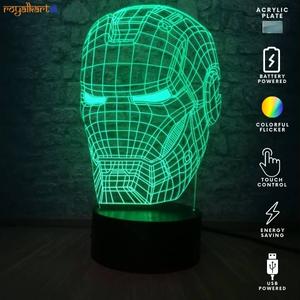 3D Illusion LED Ironman Lamp 3D Illusion Led lamp- #Royalkart#3d illusion lamp