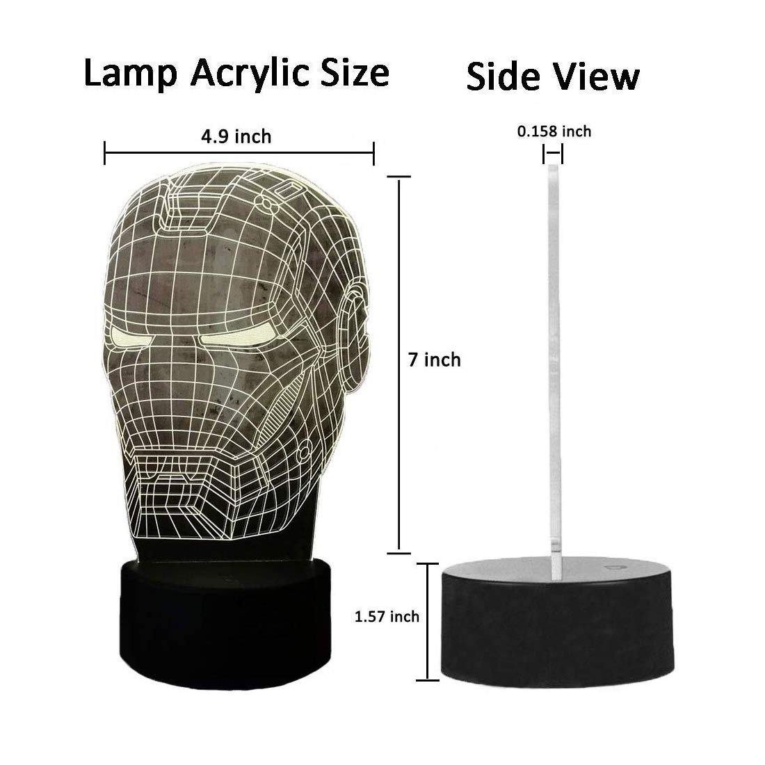 3D Illusion LED Ironman Lamp 3D Illusion Led lamp- #Royalkart#3d illusion lamp