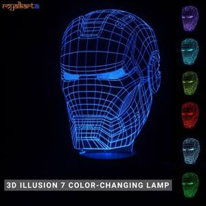 3D Illusion LED Ironman Lamp 3D Illusion Led lamp- #Royalkart#3d illusion lamp