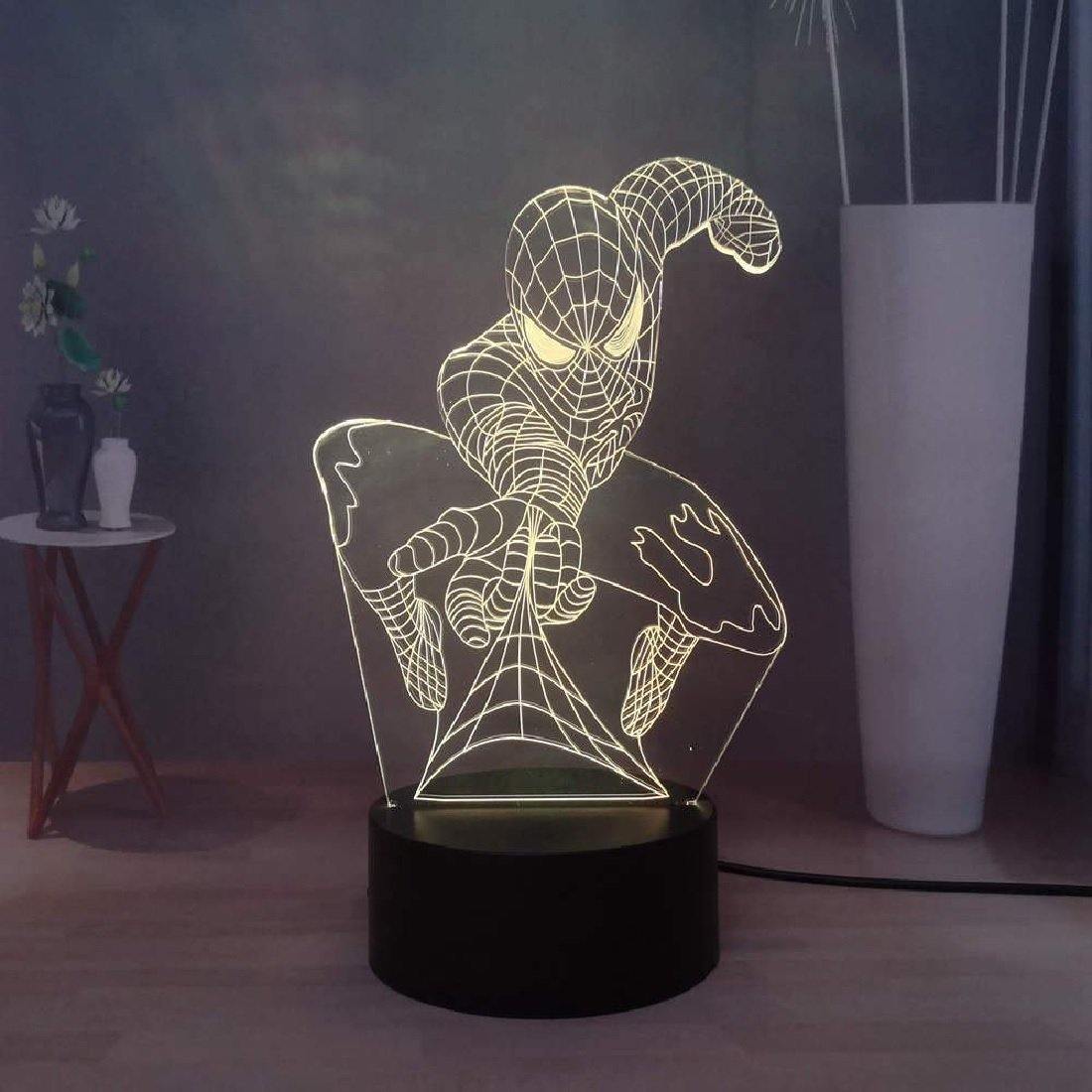 3D Illusion LED Spiderman Lamp 3D Illusion Led lamp- #Royalkart#3d illusion lamp