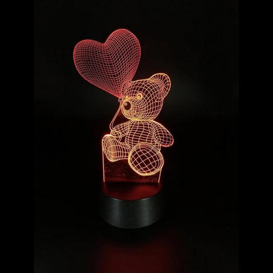 3D Illusion Led Teddy Bear Lamp 3D Illusion Led lamp- #Royalkart#3d illusion lamp
