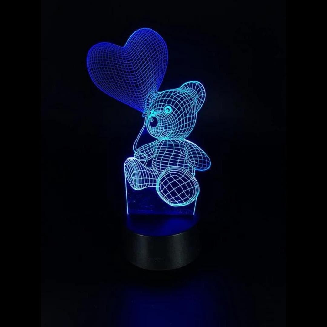 3D Illusion Led Teddy Bear Lamp 3D Illusion Led lamp- #Royalkart#3d illusion lamp