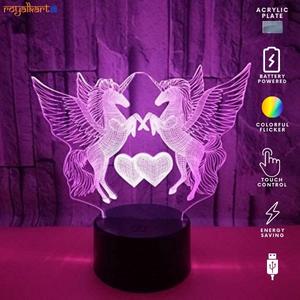 3D Illusion Led Unicorn Lamp 3D Illusion Led lamp- #Royalkart#3d illusion lamp