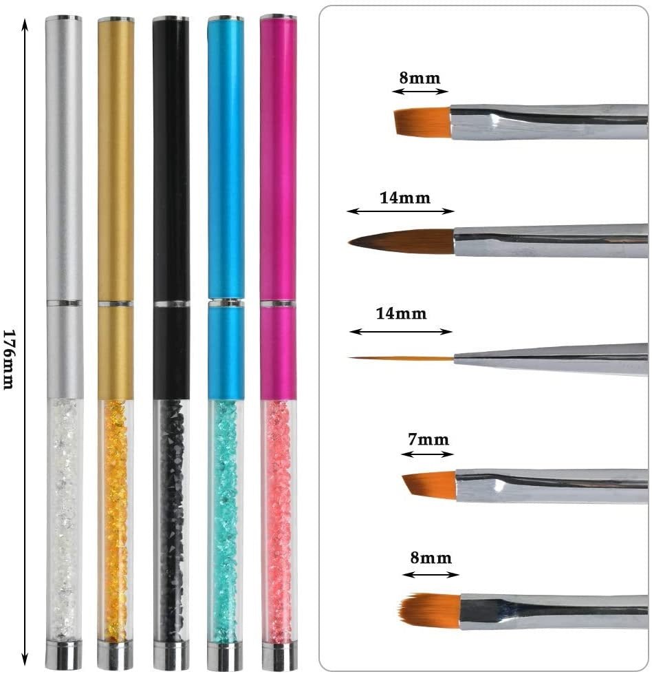 5 PCS UV Gel Nailart Pens Nail Brushes- #Royalkart#nail brush set