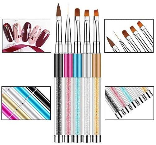 5 PCS UV Gel Nailart Pens Nail Brushes- #Royalkart#nail brush set