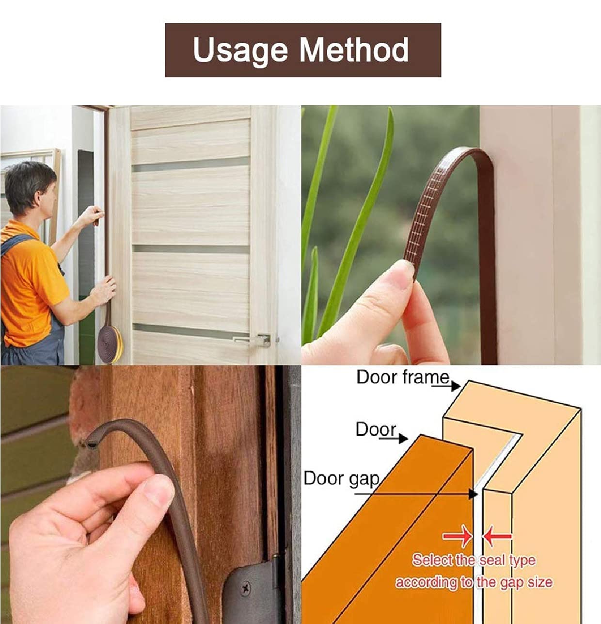 Self-Adhesive Gap Sealing Tape For Car Door Gap Sealer -(Brown, White & Black) Seal Tape- #Royalkart#door window sealing strip