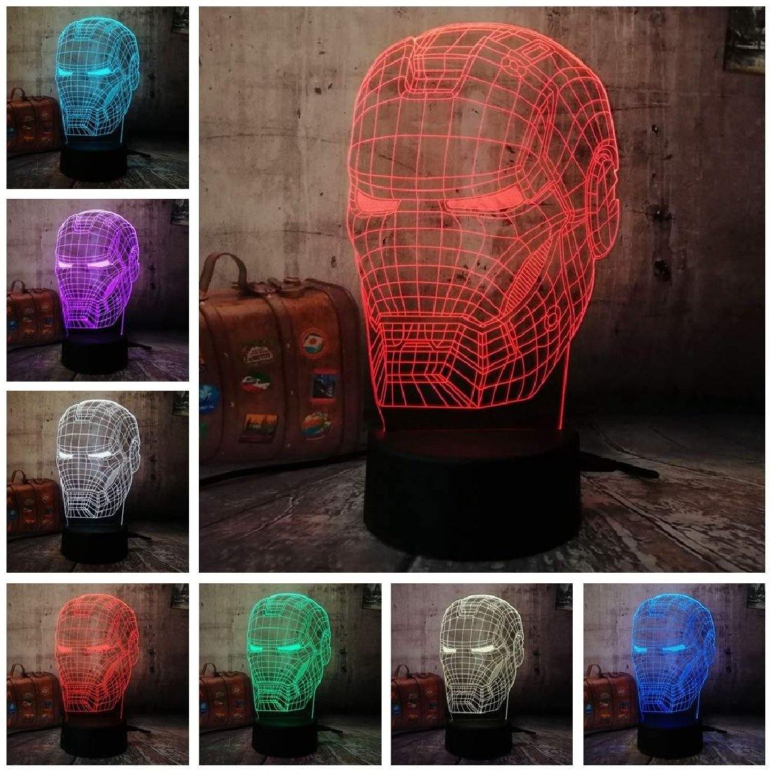 3D Illusion LED Ironman Lamp 3D Illusion Led lamp- #Royalkart#3d illusion lamp