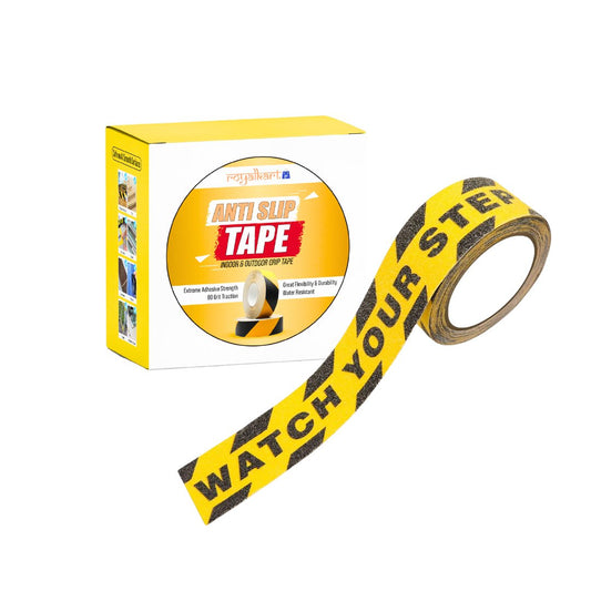 Anti Slip Tape Industrial Strength Adhesive for Stairs Steps Ladder, Indoor Outdoor Usage - Yellow-Black (5M x 50MM) Anti Skid Tape- #Royalkart#anti skid adhesive tape
