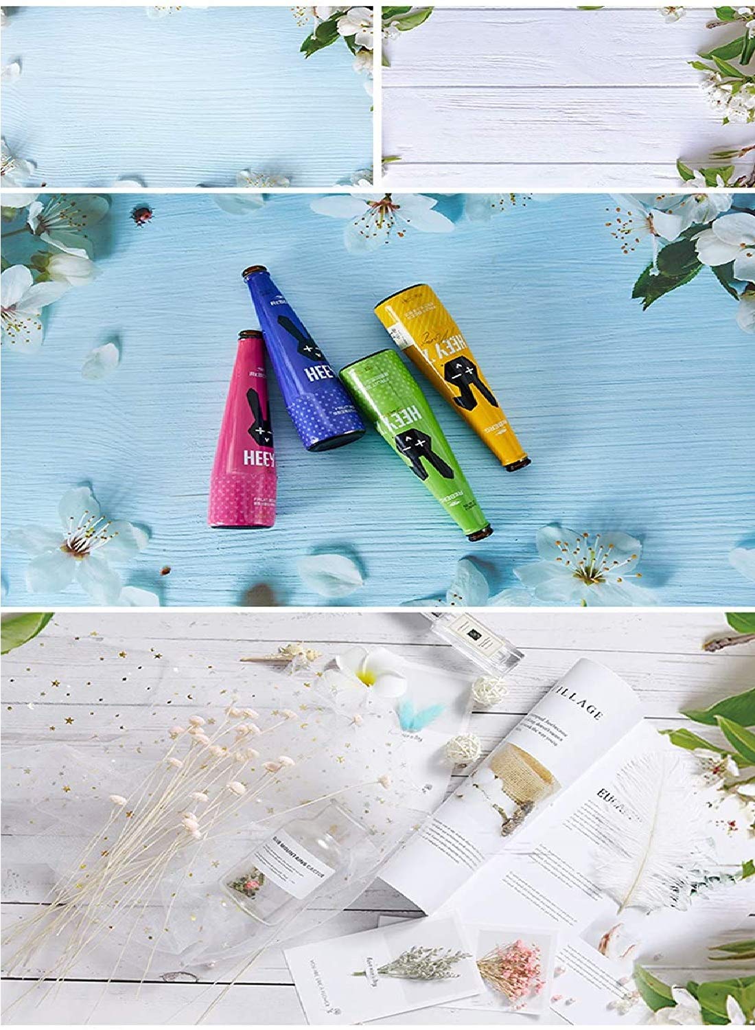 Blue Floral & Blue Waves Photography Backdrop Pack 2 Photography Backdrop- #Royalkart#bricks backdrop
