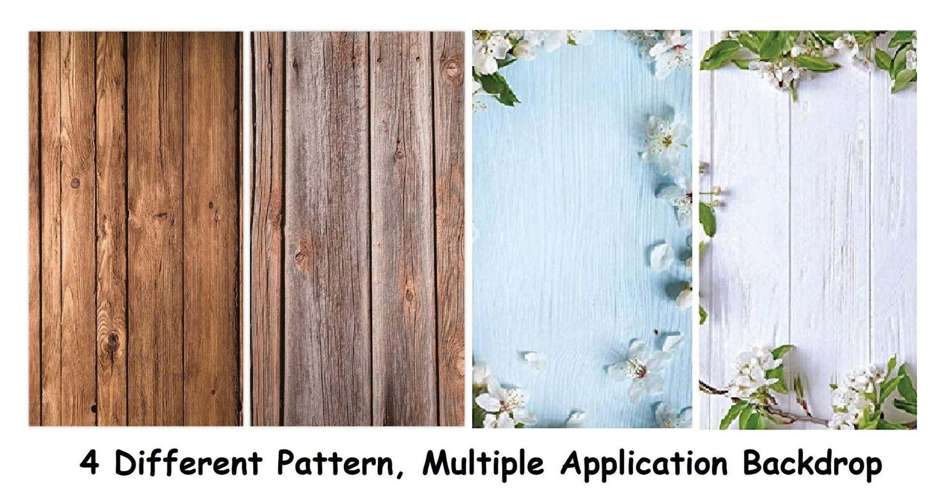 Blue Floral & EbonyWood Backdrops Pack 2 Photography Backdrop- #Royalkart#bricks backdrop