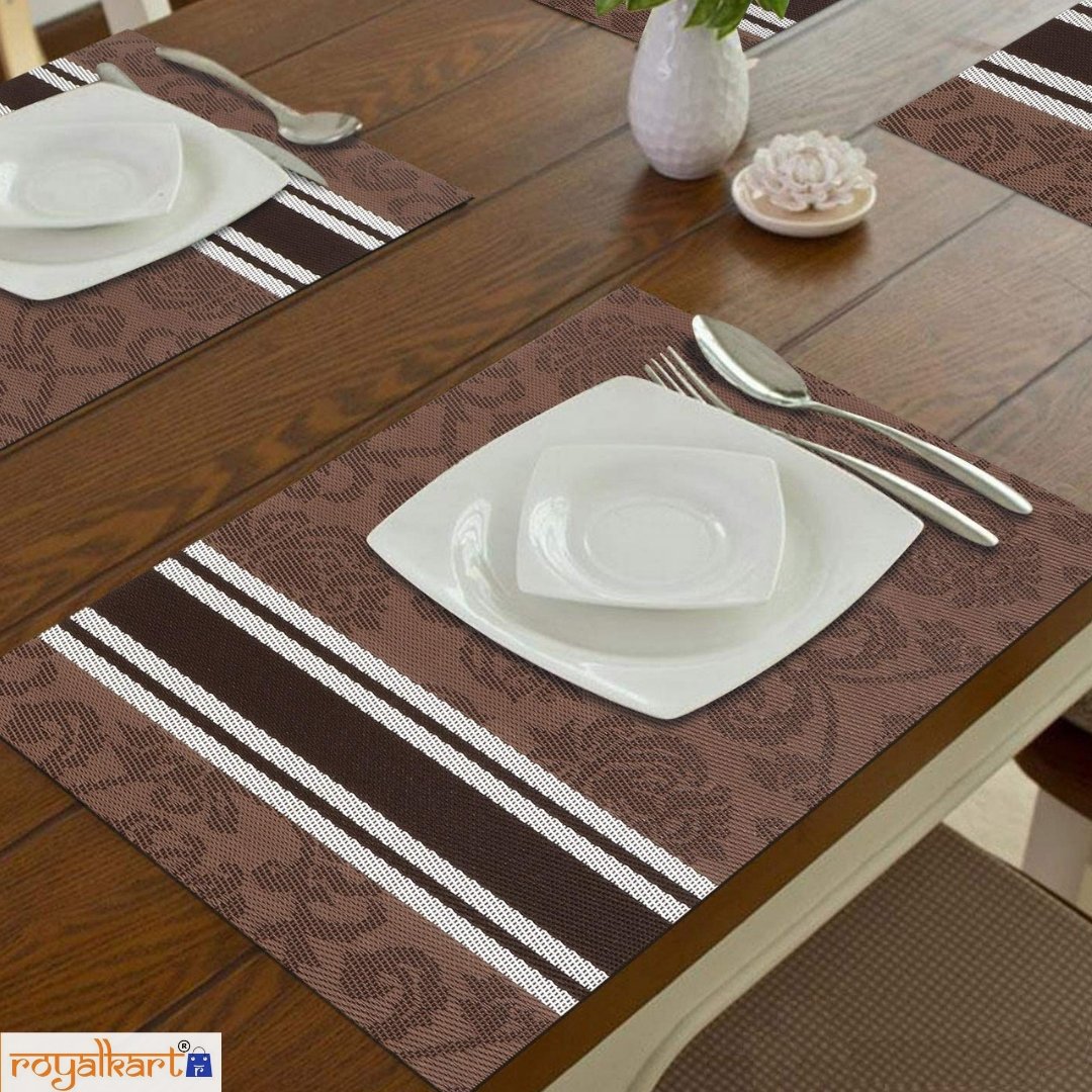 Floral Print Dining Table Mats Linen Set Dining Table Placemats- #Royalkart#best dining table placemats