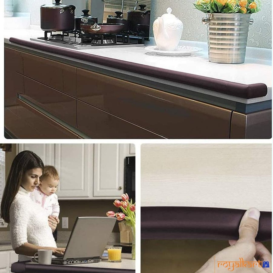 Child Safety Strip Cushion with Strong Fibre glass Tape for Baby Safety Child Proofing (Brown) Edge & Corner Guards- #Royalkart#baby safety