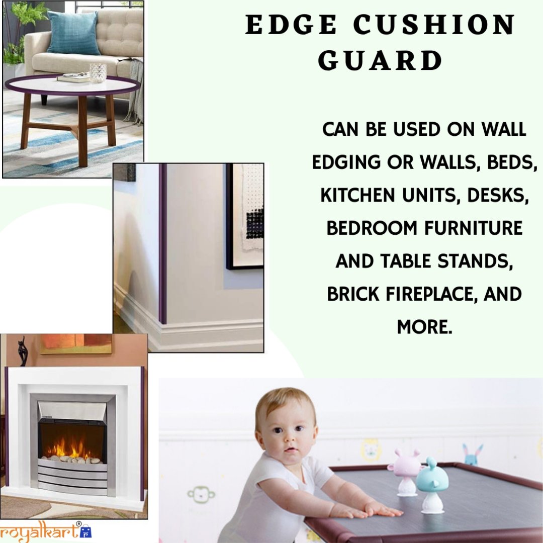 Child Safety Strip Cushion with Strong Fibre glass Tape for Baby Safety Child Proofing (Brown) Edge & Corner Guards- #Royalkart#baby safety
