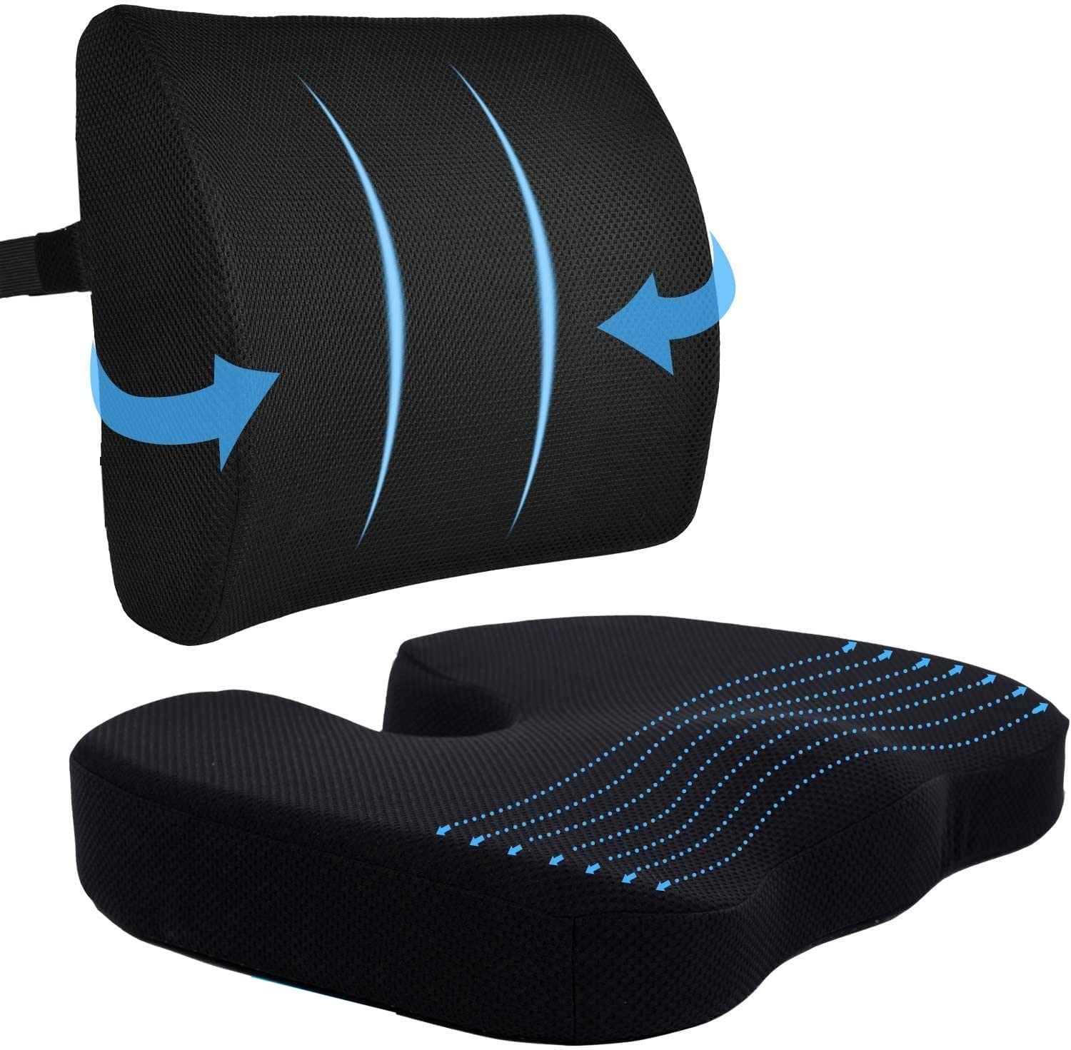Coccyx Seat Cushion & Lumbar Support Pillow - Royalkart - The Urban Store