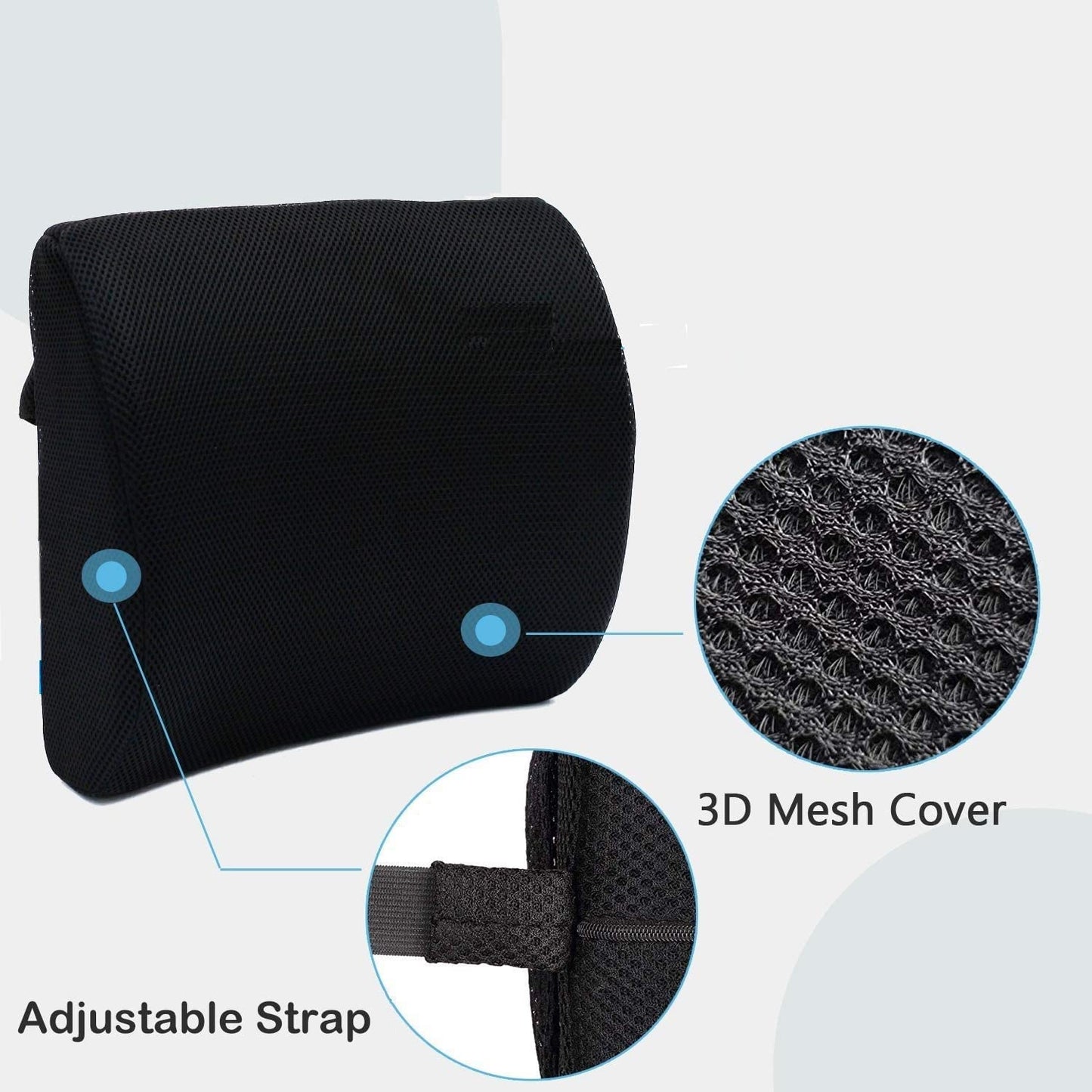 lumbar seat cushion adjustable strap