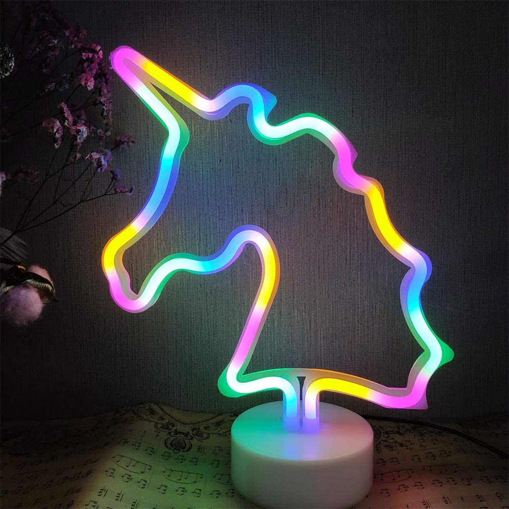 Colorful Unicorn LED Neon Light Lamp- Unicorn Table Lamp- #Royalkart#3d night lamp for bedroom