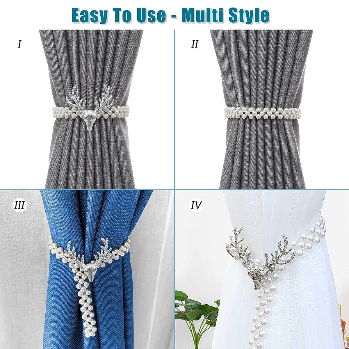 Curtain TieBacks Pearl Elastic Rope Curtain Holder- #Royalkart#curtain accessories