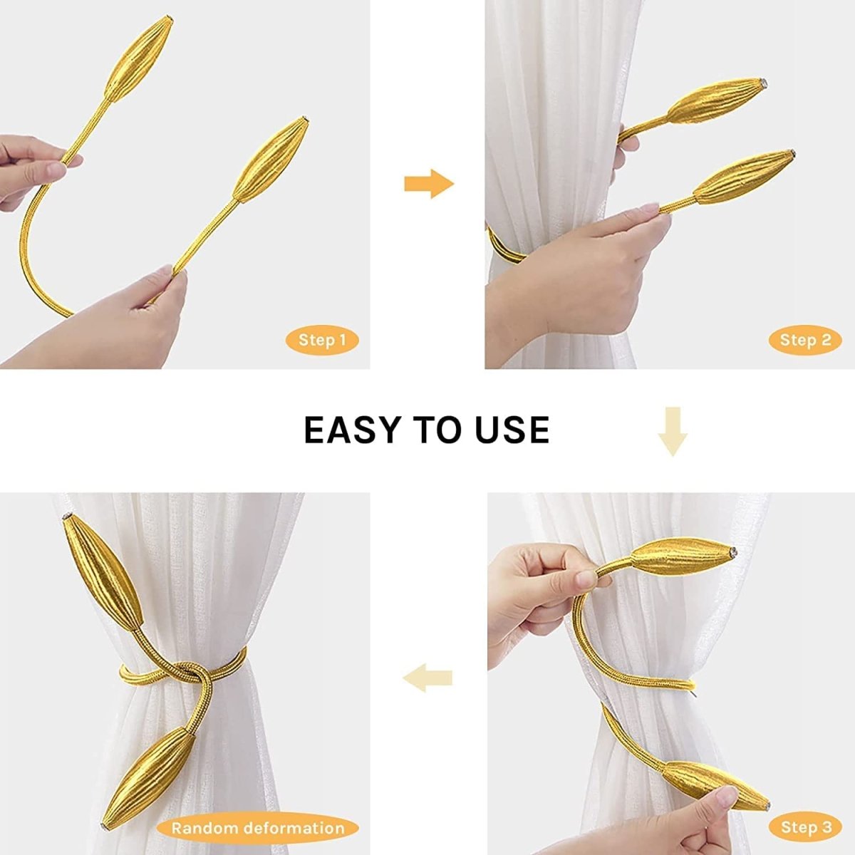 Curtain TieBacks With Random Modelling Design (Pack-2) Curtain Holder- #Royalkart#creative magnetic curtain