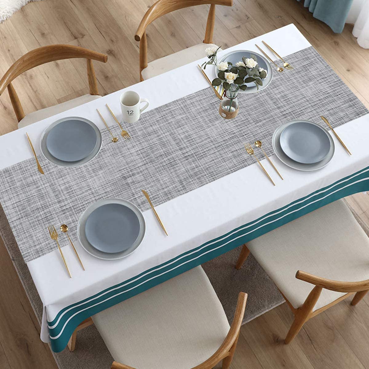 Dim Grey 6 Dining Table Mats with 1 Runner Dining Table Mats With Runner- #Royalkart#best dining table placemats