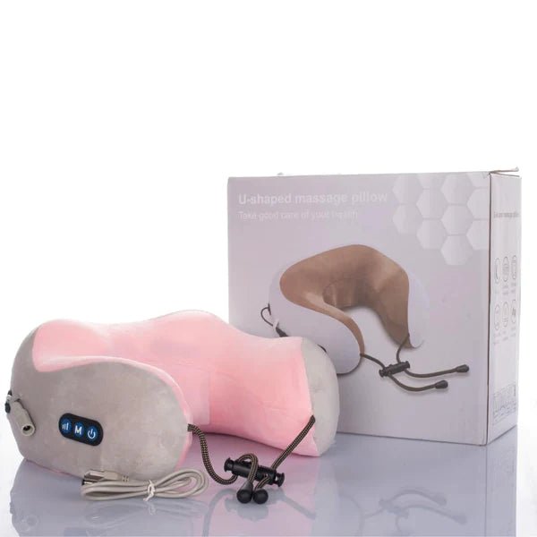 Electric Neck Massager Memory Foam Pillow for Neck Pain Relief Electric Pillow- #Royalkart#electric massage travel neck pillow