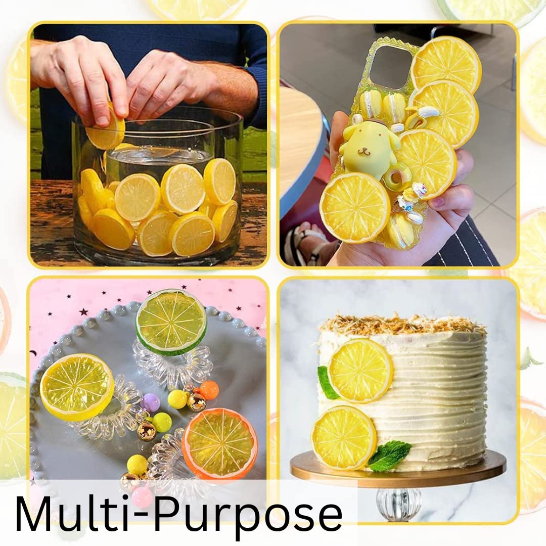 20pcs Mini Fruit Fake Lemon Slices| Artificial Plastic Fruit Model | Photography Props Basket Display photography props- #Royalkart#colour props