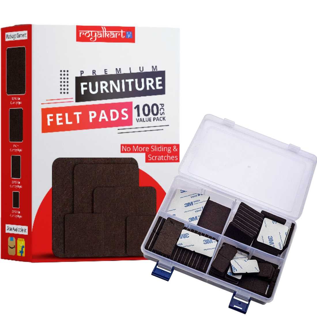 100pcs Furniture Feet Felt Pads Round 3/4 Self-Stick Non-Slip Pads - Black