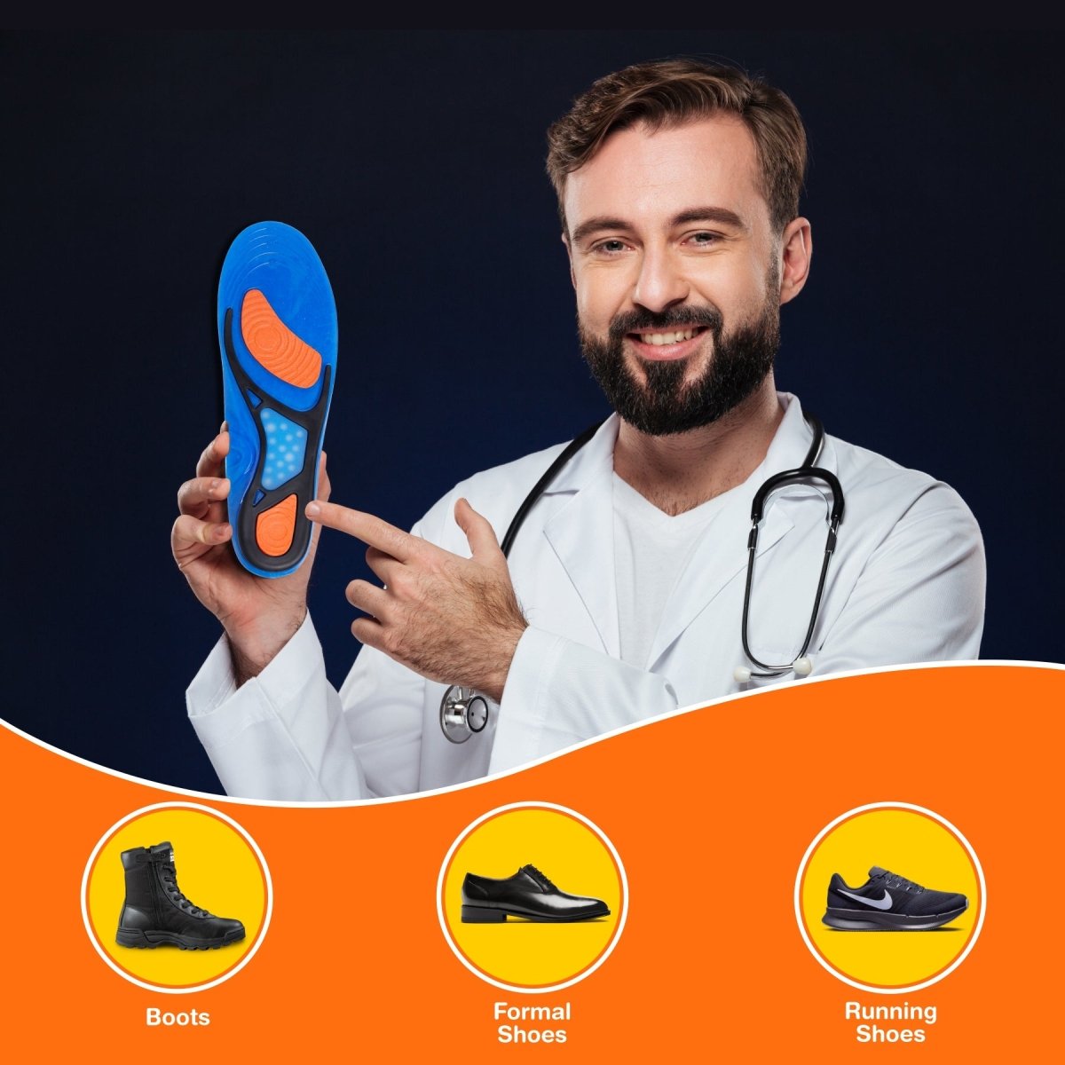 Gel shoe insole fit in all footwear