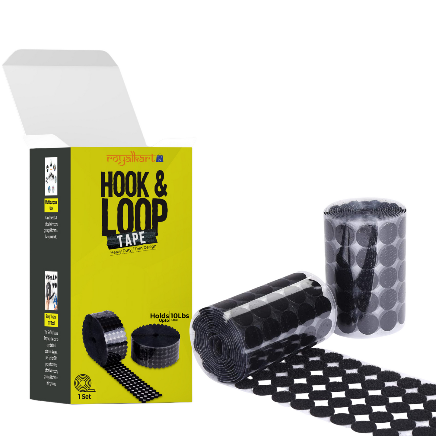 Self Adhesive Hook and Loop Dots (White & Black) ADHESIVE TAPES- #Royalkart#Hook and Loop Dots