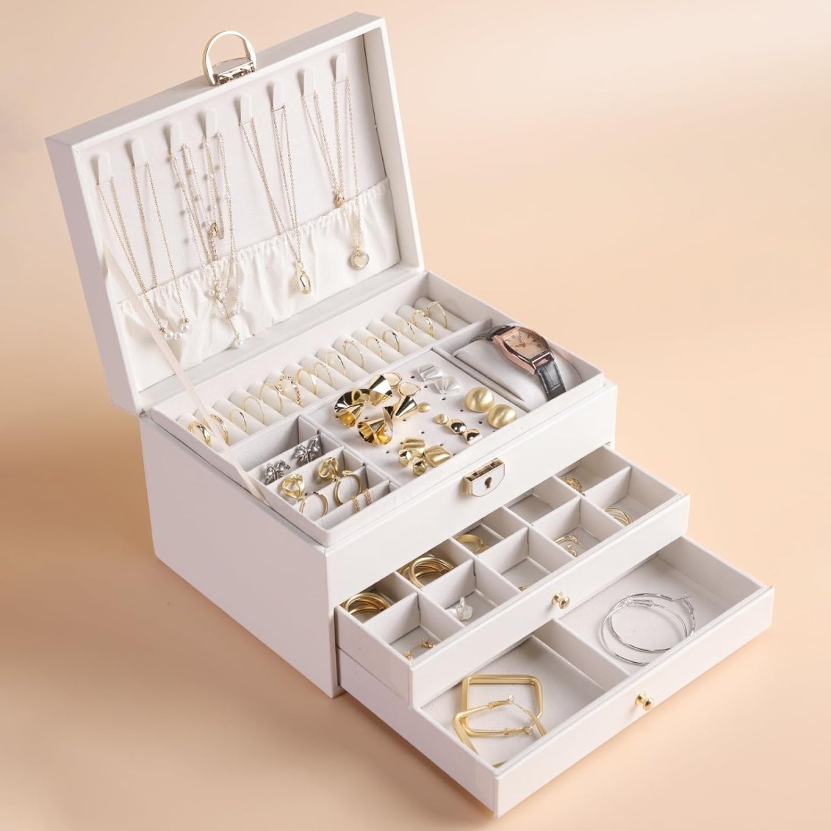 Jewelry Storage Organizer For Women & Girls Jewellery Box White