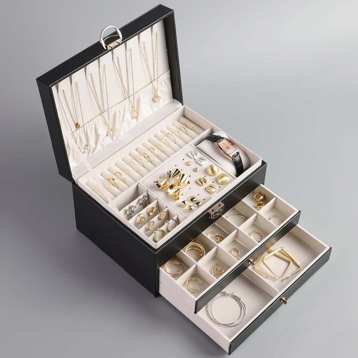 Jewelry Storage Organizer For Women & Girls Jewellery Box Black
