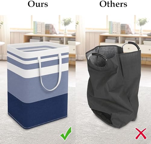 Laundry Bag with Extended Handles for Clothes Toys Room Organization Laundry Bag- #Royalkart#blue stripes bag