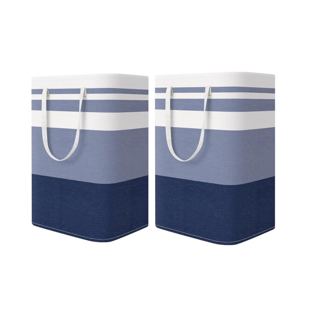 Laundry Bag with Extended Handles for Clothes Toys Room Organization Laundry Bag- #Royalkart#blue stripes bag