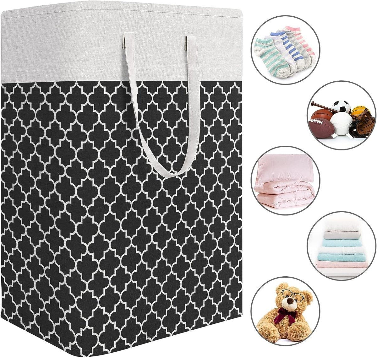 Laundry Baskets with Long Handles, Collapsible Waterproof Clothes Hamper Laundry Bag- #Royalkart#clothes basket