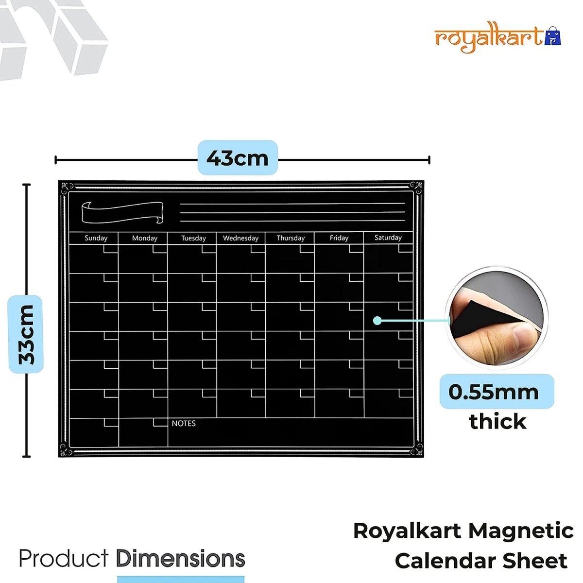 Magnetic Monthly Planner Board with 3 Marker pen Duster Set Magnetic Board- #Royalkart#magnetic monthly planner