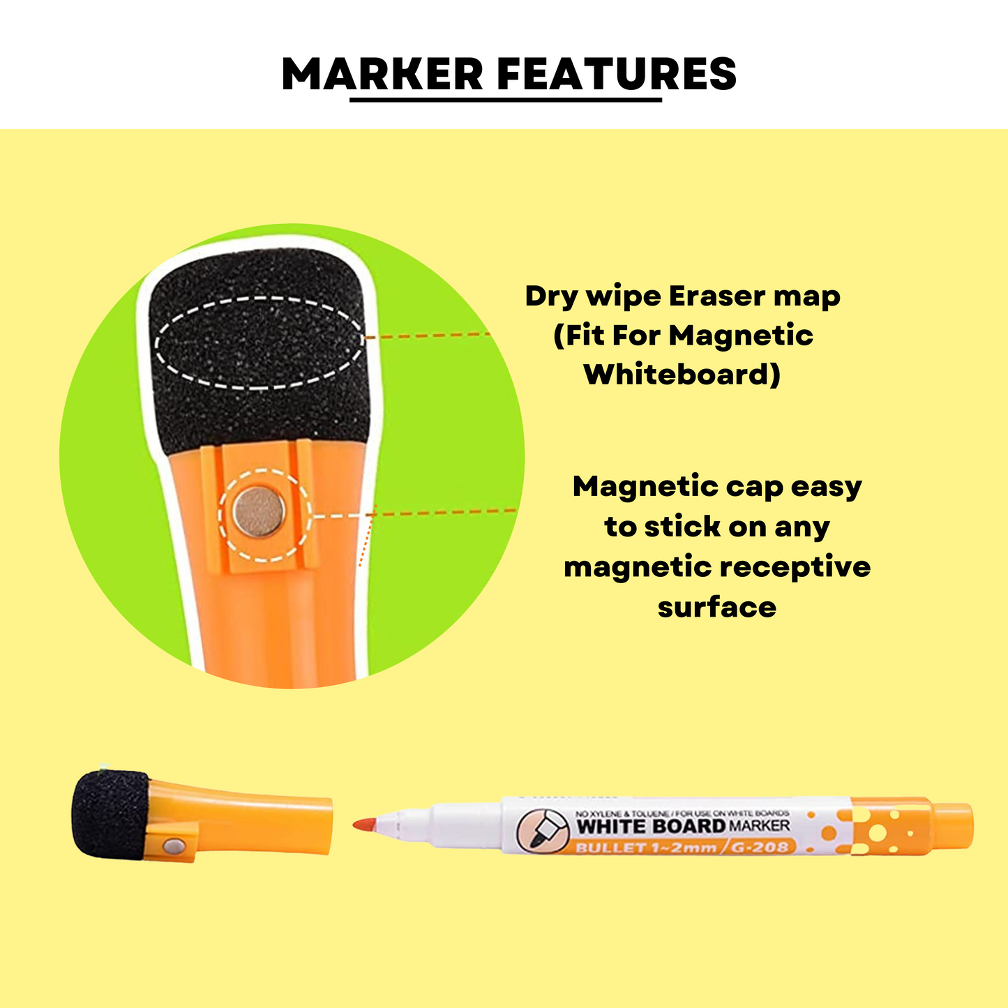 Magnetic Weekly Calendar Planner with 3 Marker pen Duster Set Magnetic Board- #Royalkart#Magnetic planner