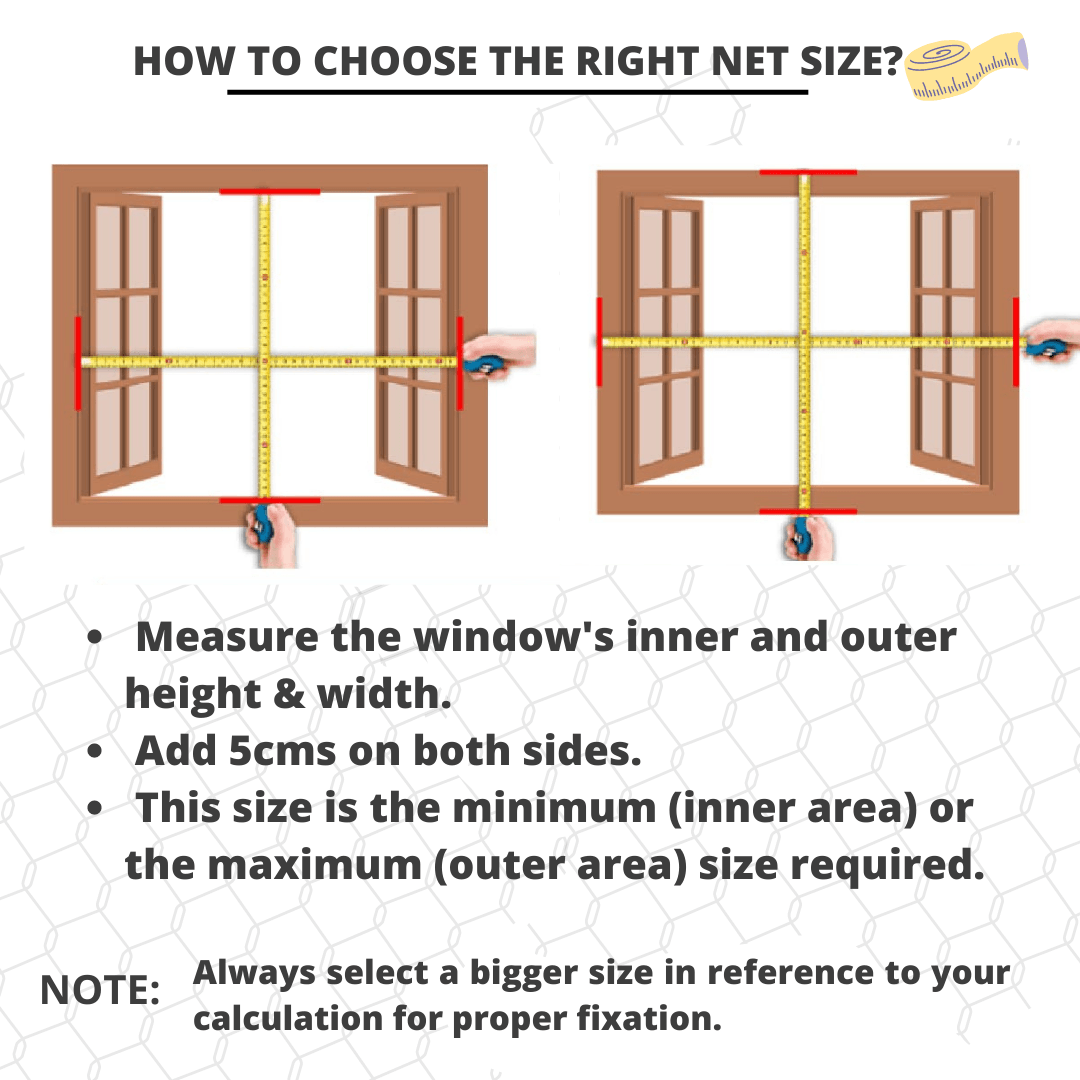 Mosquito mesh net size