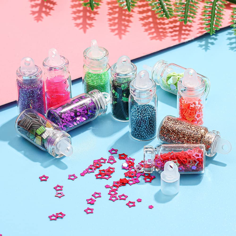 Nail Art 48 Bottles 3D Glitter Set and 5 Pcs Double Sided Nail Dotting Tool Nail Art Tools & Accessories- #Royalkart#Nail Glitter Sets