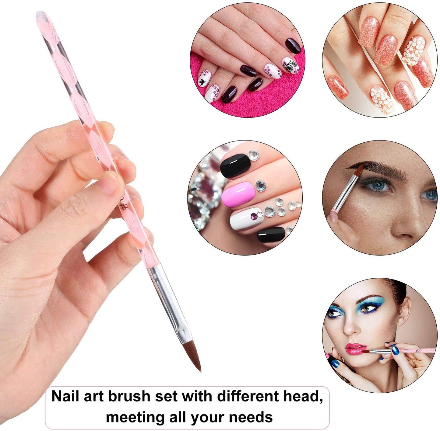 Nail Art Brush Kit With Dotting Tool Set (Pack 10) Nail Tools- #Royalkart#dotting tool kit