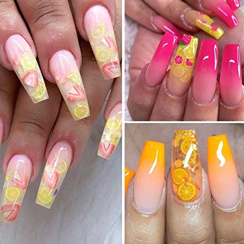 Nail Art Clay | FIMOCLAY Slices 1 Box Colorful Fimos fruits 12 designs Nail Decals Nail Tools- #Royalkart#fimo clay nail art