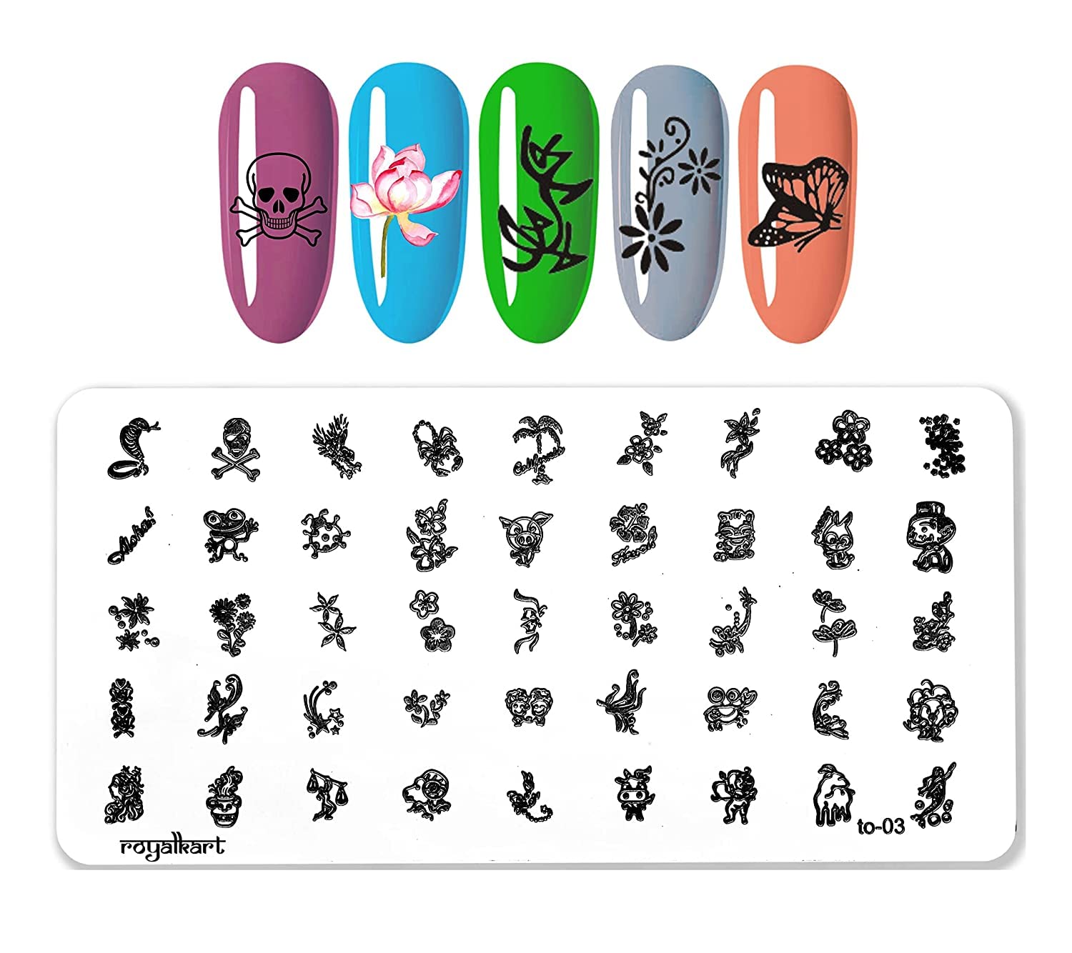 Nail Art Combo Kit Stamping Image Plates (to93xy16strp) Nail Art Combo- #Royalkart#nail art combo kit