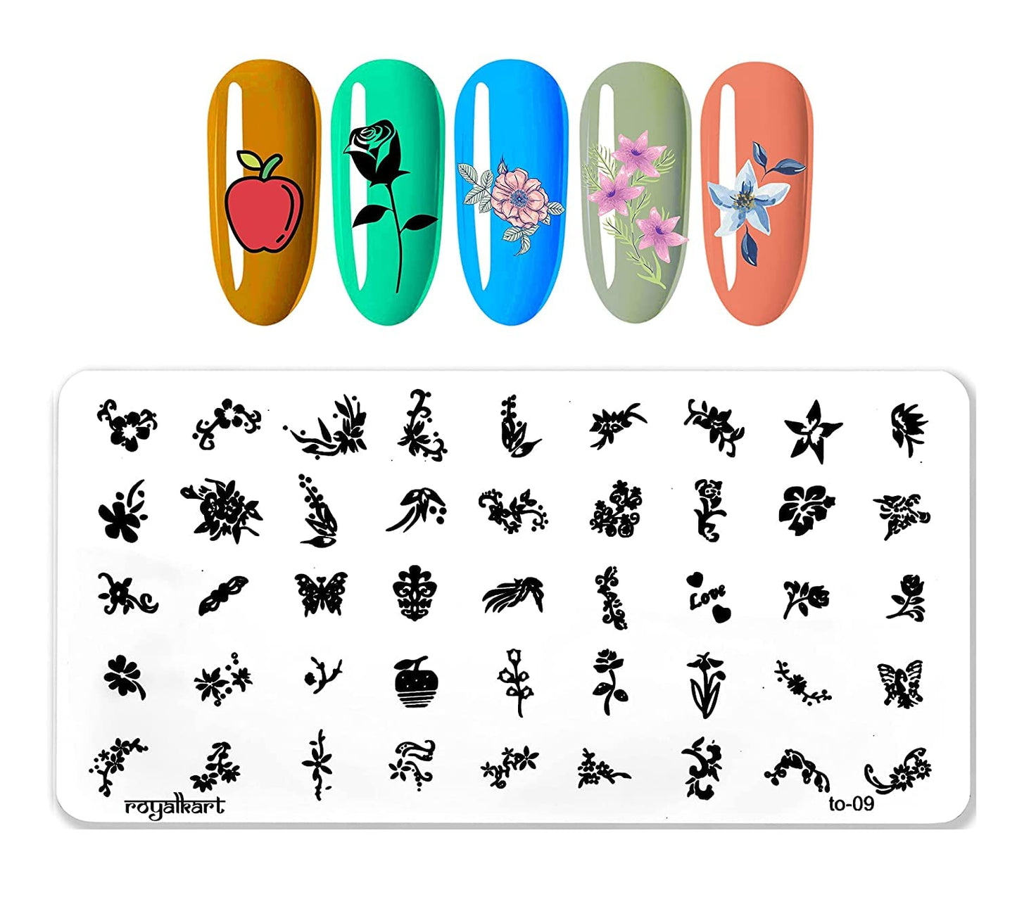 Nail Art Combo Kit Stamping Image Plates (to93xy16strp) Nail Art Combo- #Royalkart#nail art combo kit