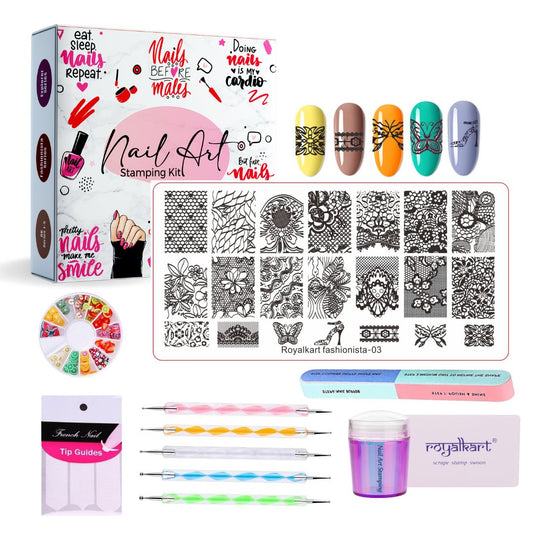 Nail Art Stamping Kit- Fashionista 03 Nail Art Combo- #Royalkart#art
