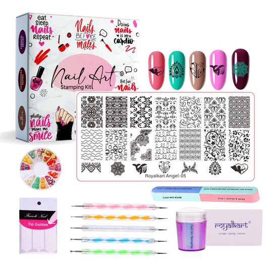 Nail Art Stamping Kit For Women (Angel-05) Nail Art Combo- #Royalkart#Angel Collection