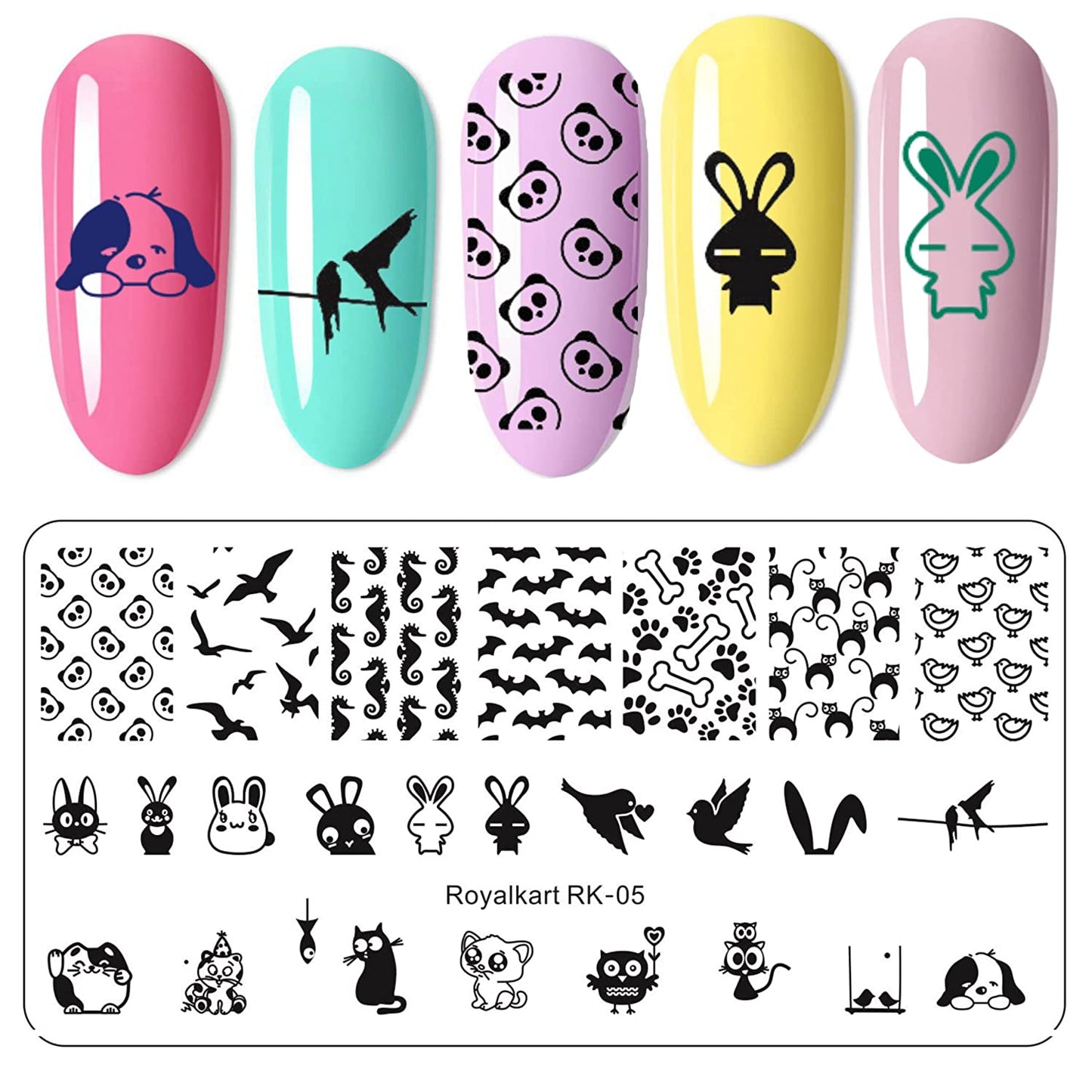 Nail Art Stamping Kit RK-05 Nail Art Combo- #Royalkart#animal