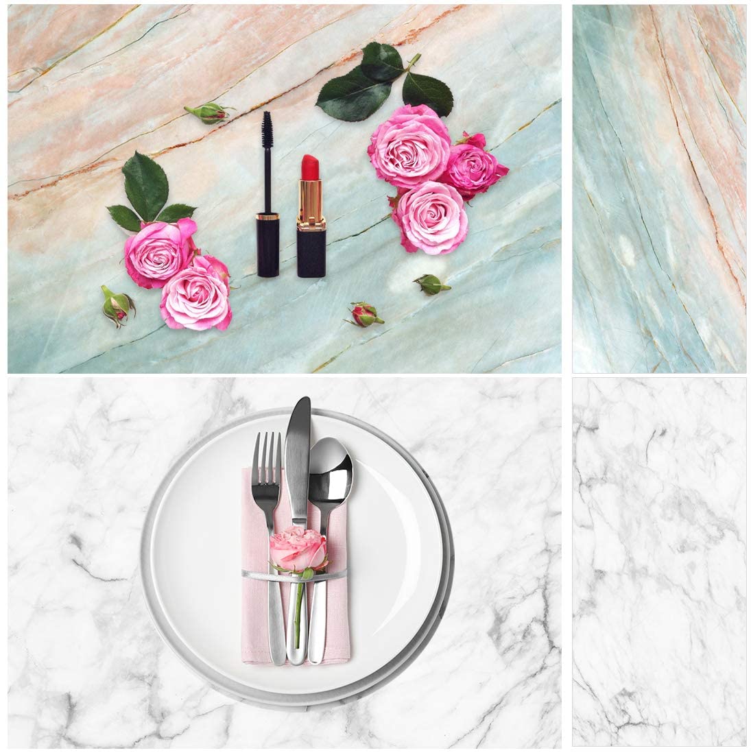 Pink Marble & Ebony Wood- Pack 2 Photography Backdrop- #Royalkart#flat lay photography