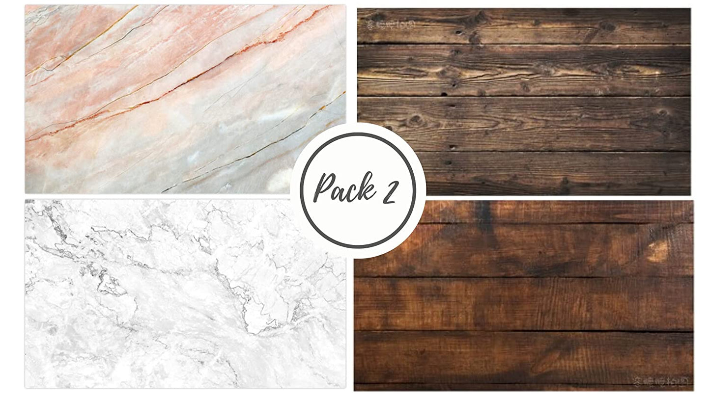 Pink Marble & Ebony Wood- Pack 2 Photography Backdrop- #Royalkart#flat lay photography